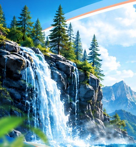 Cena ilustrativa da natureza e da água Acqua Mundi